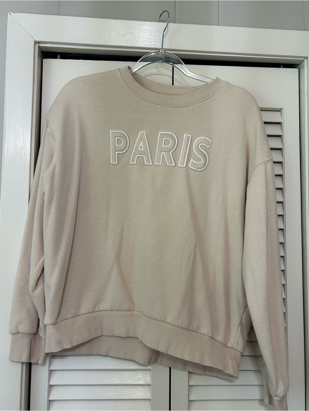 Gianni Bini Cream "PARIS" Crewneck Sweatshirt
